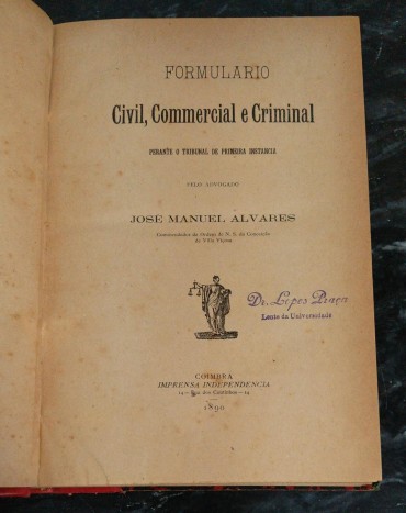 «Formulario Civil, Commercial e Criminal - 1890»