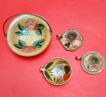 Conjunto peças em cloisonné
