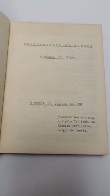 «História da Cultura Moderna»