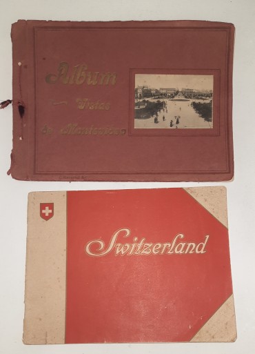  Dois Álbuns antigos de vistas “Montenioso e Switzerland