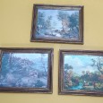 Três paisagens sobre tecido