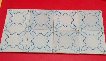 Conjunto de oito azulejos
