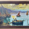Pescadores e barcos à vela