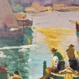 Pescadores e barcos à vela