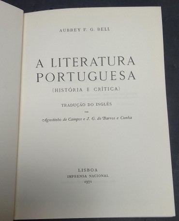 «A Literatura Portuguesa (História e Crítica)»
