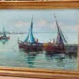 F. VIANA (Séc. XX) - Marinha com barcos
