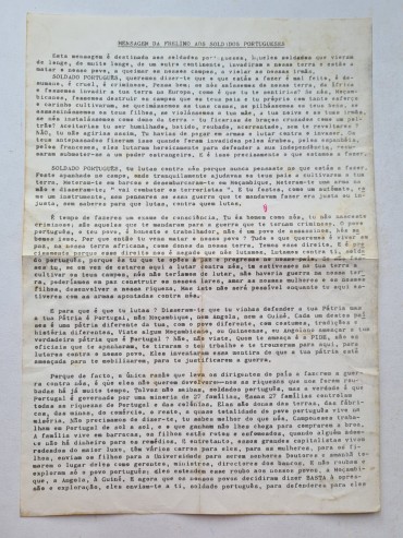 RARO DOCUMENTO DA GUERRA COLONIAL