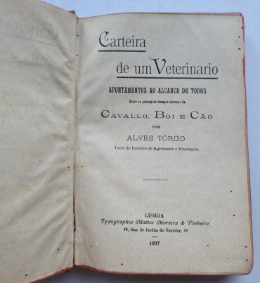 CARTEIRA DE UM VETERINARIO 1897