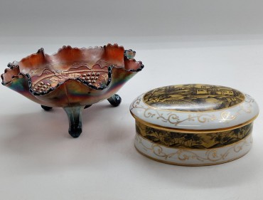 Fruteira e caixa oval