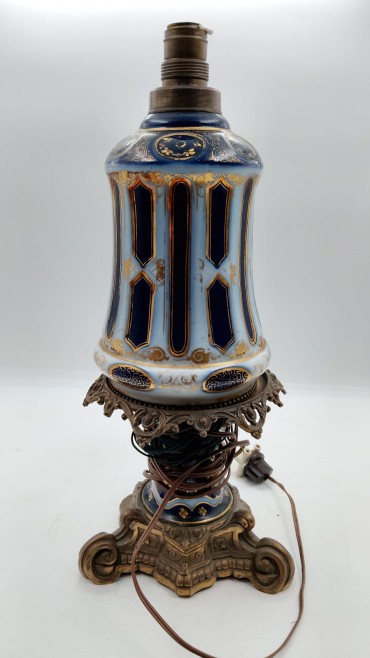 Base de candeeiro azul colbalto 