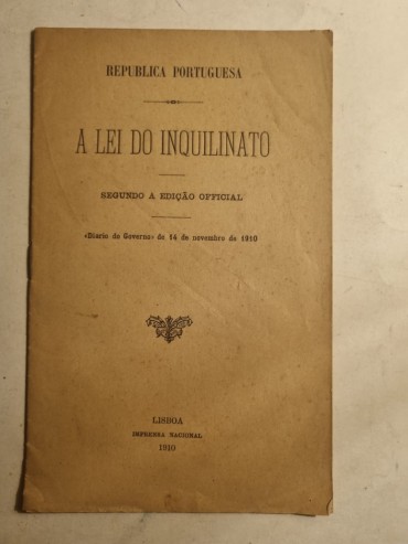 A LEI DO INQUILINATO - 1910
