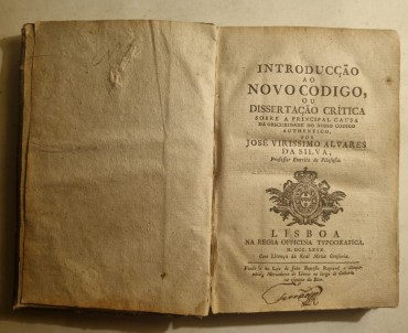 INTRODUÇÃO AO NOVO CÓDIGO OU DISSERTAÇÃO CRITICA - 1780