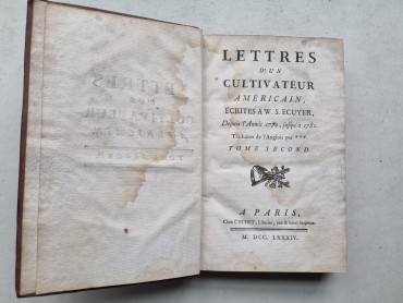 LETTRES D´UN CULTIVATEUR AMÉRICAM – 1784