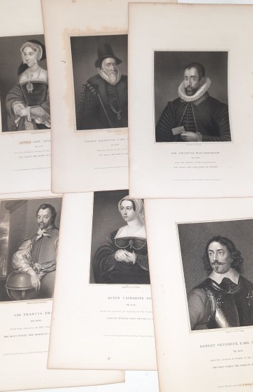 Lote de 20 gravuras de personagens ilustres	