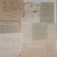 Lote de pequenos manuscritos, convites e papéis interessantes