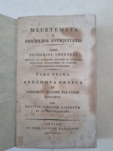 MELETEMATA E DISCIPLINA ANTIQUITATIS