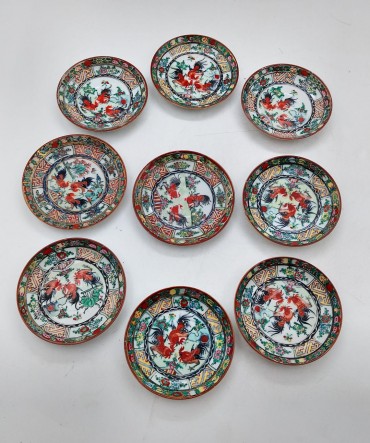 Nove pratos de pão «Galos»