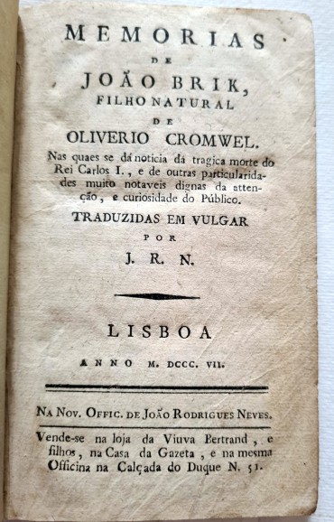 MEMÓRIAS DE JOÃO BRIK, FILHO NATURAL DE OLIVERIO CROMWEL