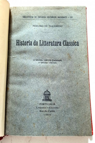 HISTORIA DA LITTERATURA CLASSICA 
