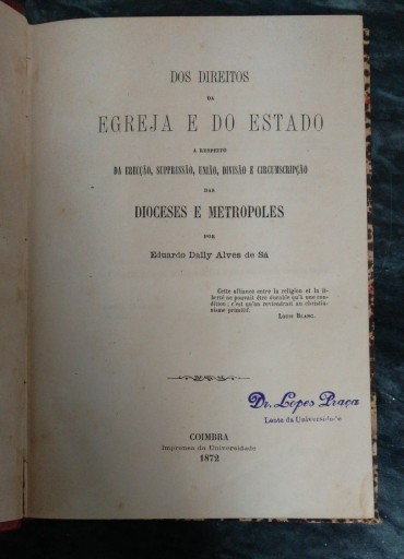 Dos Direitos da Egreja e do Estado