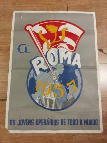 Cartaz «A Roma 1951 - Os jovens operários de todo o mundo» - 1956